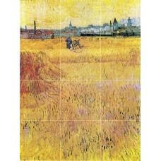 Art Van Gogh Wheat field with View of Arles Mural Ceramic Backsplash Tile #3001   181281327440